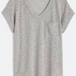 Pink Clover Heather Gray V-Neck Tee